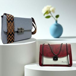 CLARIS JAMES Set Of 2 Self Design Structured Sling Bags-image-8