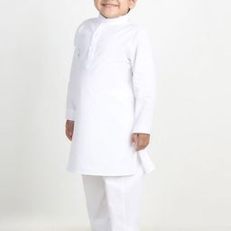 Cutiekins Boys Solid Regular Kurta and Pyjama with Cap image 3