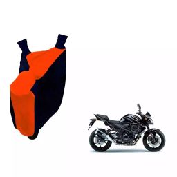 Auto Pearl Waterproof Two Wheeler Cover For Kawasaki Z750 (Orange & Blue)-93