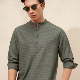 HIGHLANDER Dobby Striped Cotton Casual Shirt-image-57