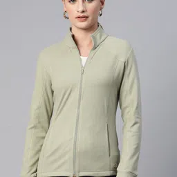 Nayam By Lakshita Fleece Stand Collar Sporty Jacket-19