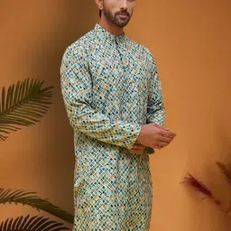 Jompers Men Geometric Printed Thread Work Kurta image 5
