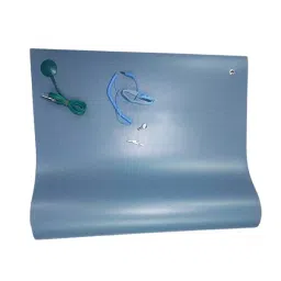 Global Statclean System ESD (Antistatic) Mat, Grounding Cord & Wristband Blue 60.96x121.92 cm Size 3 Layers 2 mm Thickness-12