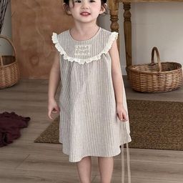 LULU & SKY Striped Flutter Sleeve A-Line Dress-picture-7
