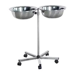 Sarvagya Surgical Wash Basin Stand Double Bowl in MS Tube Frame and 5 Leg SS Base, SSPL585B-42