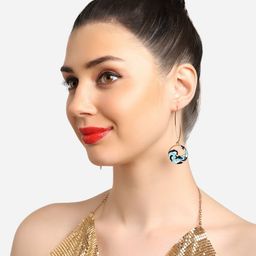 Zaveri Pearls Enamelled Drop Earrings-image-66