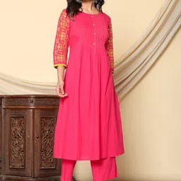 AUTUMN LANE Women Mika Punch Embroidery Kurta Pant Set-picture-42