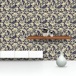 ArtzFolio Printed UV-Resistant Anti-Bacterial Beige Baroque Peel & Stick Wallpaper-image-13