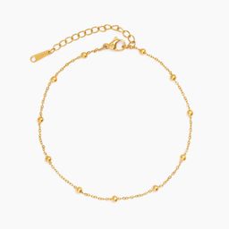 SWASHAA 18K Gold-Plated Stainless Steel Leora Opal Dots Anklet-image-33
