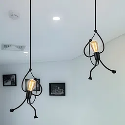 KINIS Black 2 Pieces Metal Quirky Ceiling Lamp-40