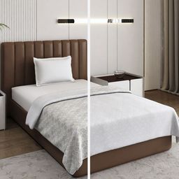 Monte Carlo Grey & White Ethnic Motifs Mild Winter 150 GSM Single Bed Dohar-image-9