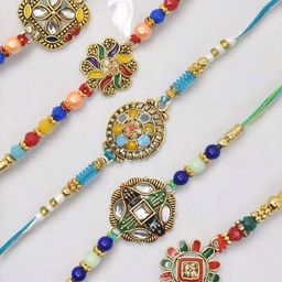 MEIRA JEWELLERY 5-Pcs Mauli Thread Rhaki With Greeting Card & Roli Chawal-image-46