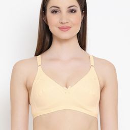 Clovia Cotton Rich Non-Padded Full Support Bra In Skin-20