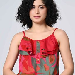 BAESD Tie and Dye Print Crepe Top-image-11