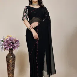 K 5 Fashion Embroidered Pure Georgette Saree-image-51