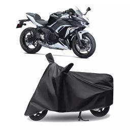 Auto Pearl Polyester Two Wheeler Cover for Kawasaki Ninja 650 BS6 (Grey)-image-48