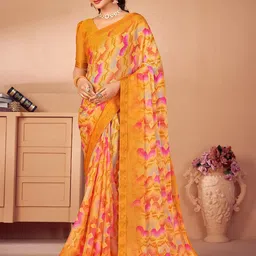 KALINI Women's Printed & Banarasi Border Saree-picture-24