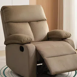 Oakcraft Brown Fabric Manual 1 Seater Recliner-image-29