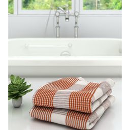 Athom Living 100% Cotton Bath Towels Pin Stripes Print Pack of 2 - Red-image-23