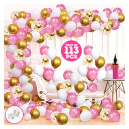 Zyozi Latex Birthday Balloons Decor with Pump Multicolour - Pack of 113-11