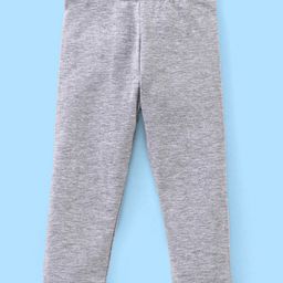 Babyhug Cotton Lycra Full Length Solid Leggings - Dark Grey-image-38