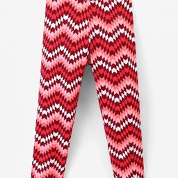 Pine Kids Cotton Biowashed Stretchable Full Length Striped Leggings - Snow White & Red-image-62