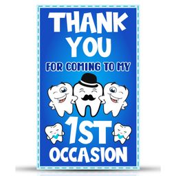 Zyozi Tooth Theme Thank You Tags Blue - Pack of 20-image-56