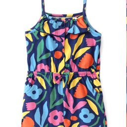 Babyhug Single Jersey Sleeveless Jumpsuits Floral Print - Multicolour-image-6