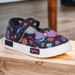 Lil Lollipop Girls Printed Mary Jane'S Belle With Applique Detail - Navy Blue-image-9