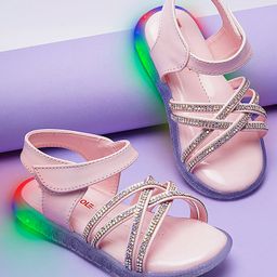 Mine Sole Stones Embellished LED Sandals - Pink-image-53