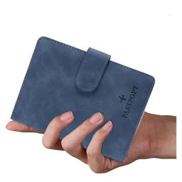 House of Quirk Passport Holder Cover Passport Cover Case Organiser with Wallet for Money Passport for Women Men-Blue-image-2