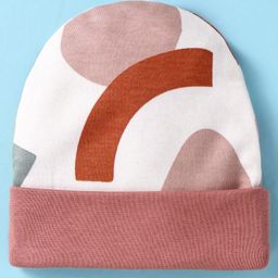 OHMS Interlock Knit Cap with Geometric Print White - Diameter 8 cm(Print May Vary)-46