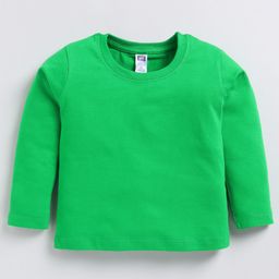 Nottie Planet Cotton Knit Full Sleeves Solid Tee - Green-image-15