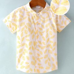 Mark & Mia Cotton Woven Half Sleeves Shirt With Fruit Print - White-image-93