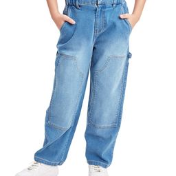 Olele Cotton Denim Carpenter Style Multi Pockets Mild Washed Jeans - Blue-image-55