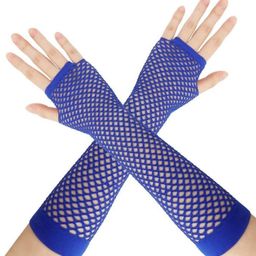 Tipy Tipy Tap Knitted Solid Fingerless Gloves - Blue-image-86
