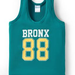Taeko Single Jersey Knit Sleeveless Vests with Bronx 88 Print - Teal Blue-picture-19