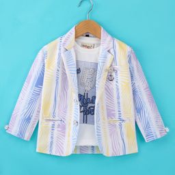 Dapper Dudes Full Sleeves Abstract Printed Blazer With Tee - Sky Blue-image-68