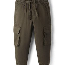 Pine Kids Cotton Elastane Woven Full length Trouser With Cargo Pockets - Olive Green-image-14