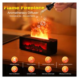 Flaze Essential Oil Diffuser, 3D Flame Fireplace Humidifier with Timer, Fireplace Fire Flame Aromatherapy Diffuser, Quiet Fireplace Diffuser Ambient Light - PACK OF 1 - ( COLOR MAY VARY )-image-1