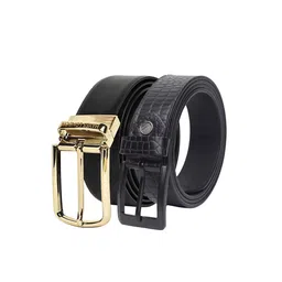 Hayes London Men Pack Of 2 Textured Leather Reversible Formal Belt-image-21