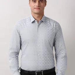 Peter England Men Geometric Printed Spread Collar Pure Cotton Formal Regular Fit Shirt-image-33