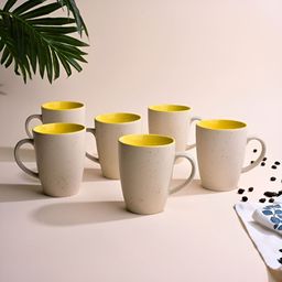 Storepedia Off White 6 Pieces Matte Ceramic Mugs-image-84