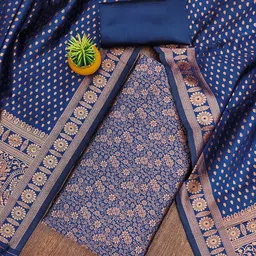 SHADOW & SAININGWoven Design Jacquard Silk Unstitched Dress Material-image-67