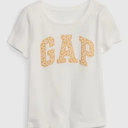 GAP Girls Typography Printed Round Neck Cotton T-shirt-image-86