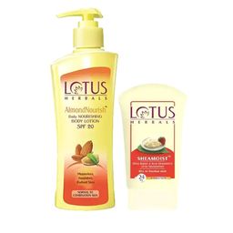 Lotus Herbals Set Of 2 Almondnourish Nourishing Body Lotion - 250 ml & Sheamoist - 120 g-57