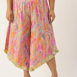 theRebelinme Women Plus Size Printed Relaxed Fit High-Rise Trousers-14