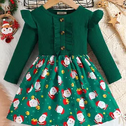 INCLUD Girls Conversational Printed Fit & Flare Dress-50