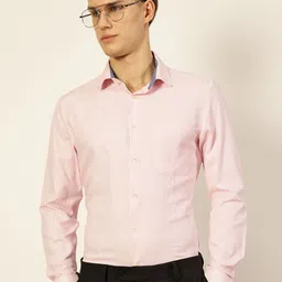 Thomas Scott Men Smart Cutaway Collar Micro Checked Cotton Formal Shirt-image-53