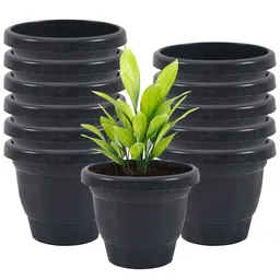 Kuber Industries Black 12 Pieces Versatile Sturdy Flower Planters-image-58